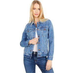 Madewell The Jean Jacket in Pinter Wash Fitted Medium-Light Blue Denim XXS EUC